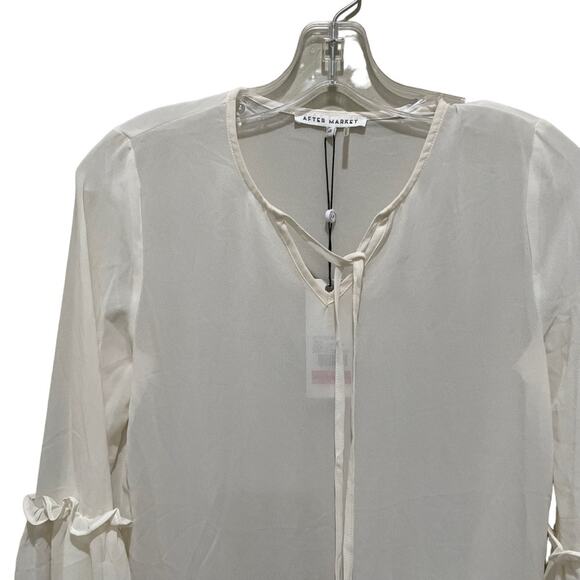 After Market Sheer Bell Sleeve Top Cream White Size XS - Picture 3 of 7
